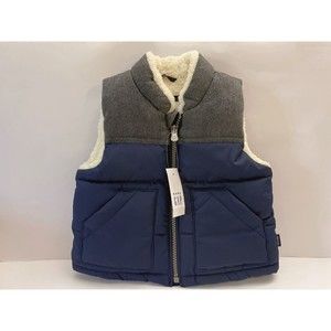 Gap Baby Puffer Vest Jackets - Water Resistant Fleece Lined Size 6M - 12M -NWT